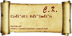 Czédli Kálmán névjegykártya